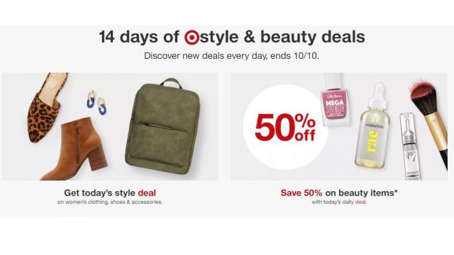 Target: 14 Days of Women's Style & Beauty Deals with discounts up to 50% off