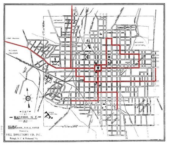 Streetcar map for Raleigh.