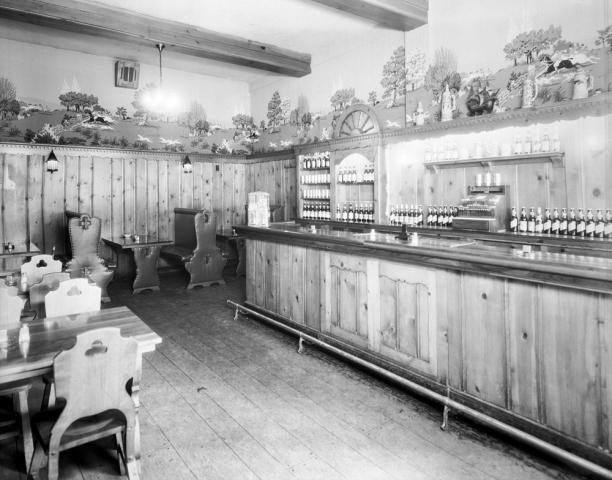  Interior of Kitty Hawk Tavern at Sir Walter Hotel around 1940. (Image courtesy of the State Archives of North Carolina)