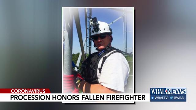 Procession honors Clayton firefighter who died of COVID-19