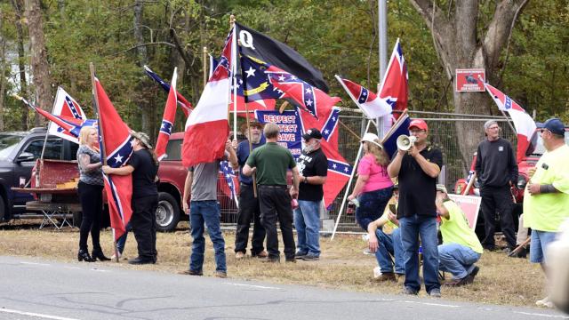 Members of the Proud Boys join in a protest in Pittsboro. (Photo courtesy of Anthony Crider)
