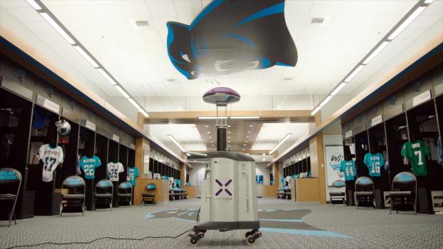 Robot uses ultraviolet light to zap coronavirus in Bank of America Stadium