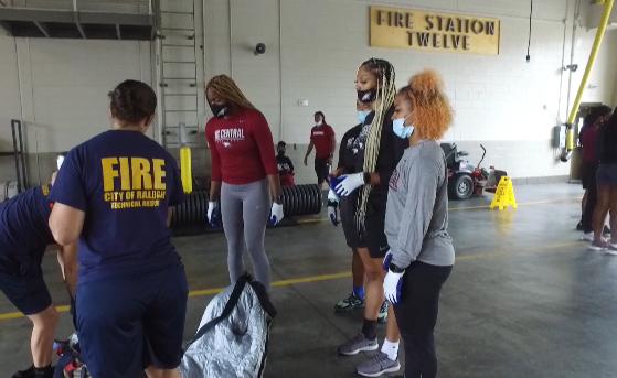NCCU Lady Eagles train alongside firefighters 