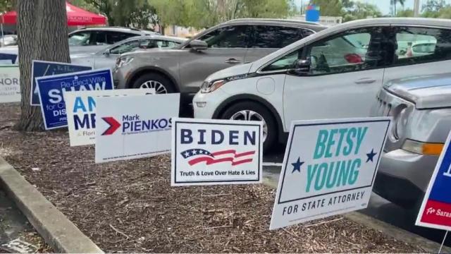 Political signs being used to help bees