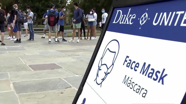 Duke: Wear masks outside, don't eat inside to try to limit virus