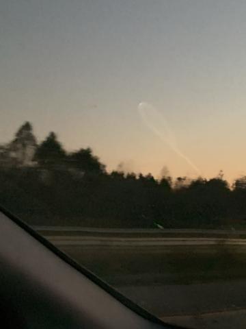 really cool meteor over Raleigh was near intersection of Hwy 64 East and I-540 heading westbound looking west south west at 535 pm.