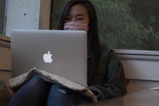 Vivian Le, a senior at UNC, says learning remotely means "everyday is just so redundant, and it feels the same so everyday's just a day." (Photos by Payton Tysinger)