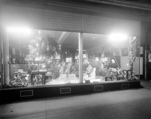 Christmas window at the G. S. Tucker and Brothers store. (Image courtesy of the State Archives of North Carolina)