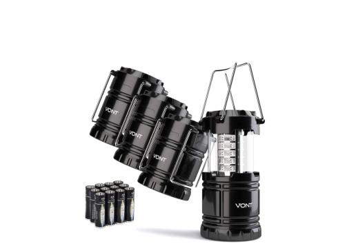 Collapsible LED Lanterns 4-pack with 12 batteries only $19.99!