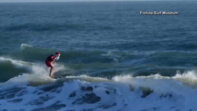 Santa hits the surf in Florida