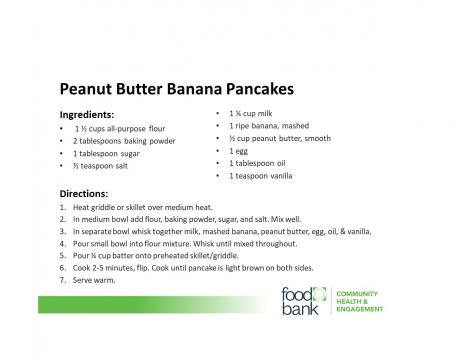 Peanut Butter Banana Pancakes Recipe courtesy of Food Bank of Central & Eastern North Carolina