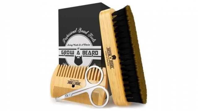 Beard Brush, Comb & Scissors Grooming Kit only $5.94 (60% off) 