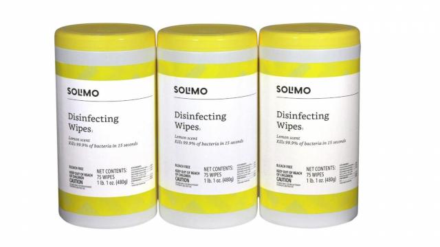 Amazon Brand Solimo Disinfecting Wipes, 225 count only $8.99 