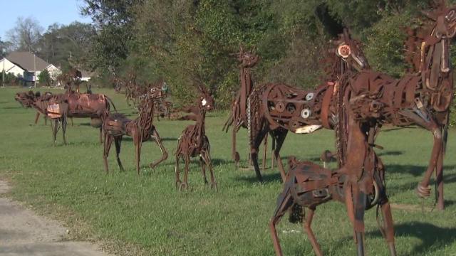 Greenville sculptor's artwork created with salvaged yard scrap 
