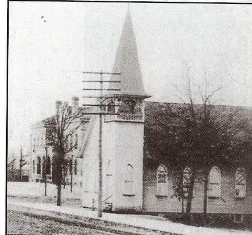For many years before the Mansonic Lodge was built, this historic church stood on the site.
