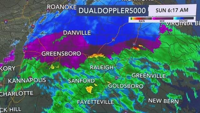 Wintry mix impacts central NC
