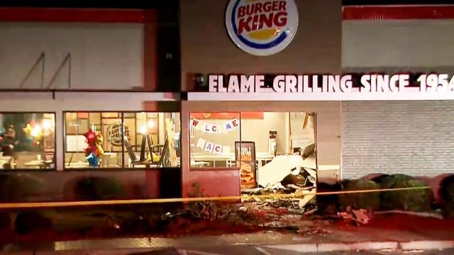Driver crashes into Burger King on Poole Road in Raleigh