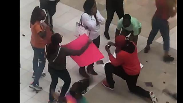 Flash mob, singing, tears: Valentine's Day proposal takes over Triangle Town Center