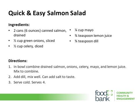 Salmon Salad Recipe (photo courtesy Food Bank of Central & Eastern North Carolina)