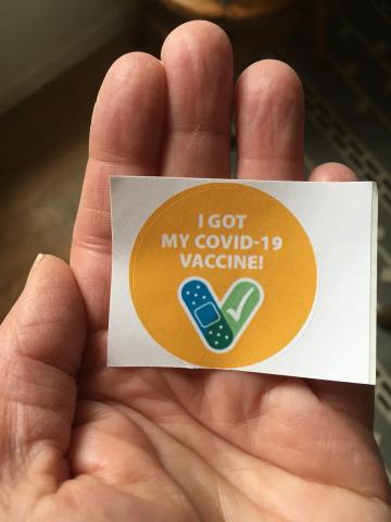 I got my COVID-19 vaccine sticker.