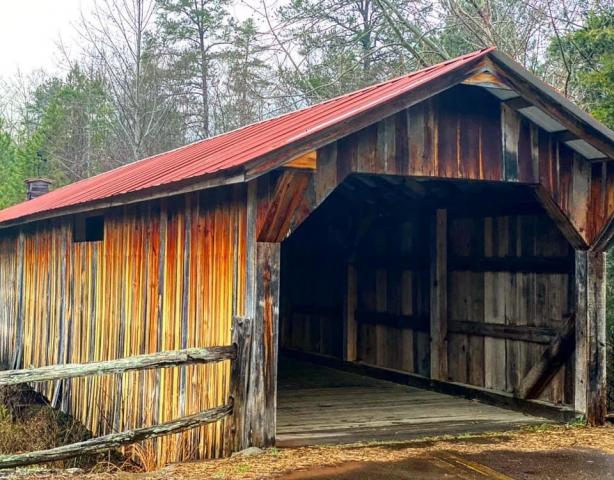 The longest covered bridge in North Carolina stretches 140 feet long. It's part of the Ole Gilliam Mill Park in Sanford. 