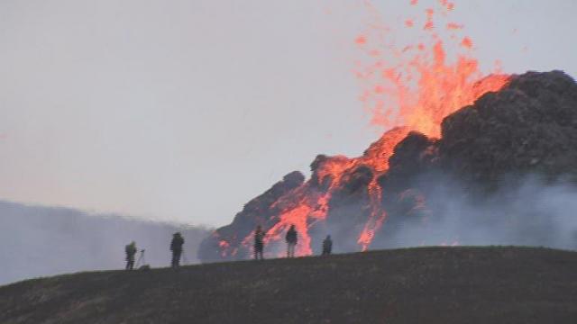 Eruption of a long-dormant volcano starting to slow down