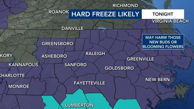 Triangle under Hard Freeze Warning overnight Friday