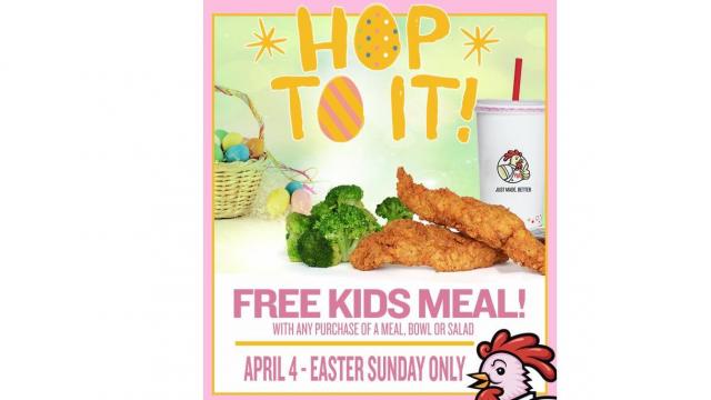 PDQ: Free kids meal with purchase on April 4