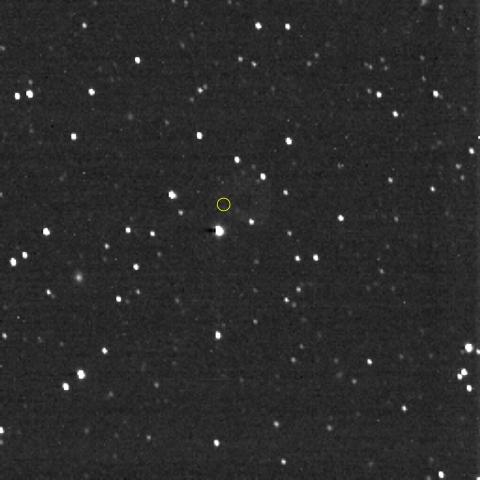 Hello, Voyager! From the distant Kuiper Belt at the solar system’s frontier, on Christmas Day, Dec. 25, 2020, NASA’s New Horizons spacecraft pointed its Long Range Reconnaissance Imager in the direction of the Voyager 1 spacecraft, whose location is marked with the yellow circle. Voyager 1, the farthest human-made object and first spacecraft to actually leave the solar system, is more than 152 astronomical units (AU) from the Sun—about 14.1 billion miles or 22.9 billion kilometers—and was 11.2 billion miles (18 billion kilometers) from New Horizons when this image was taken. Voyager 1 itself is about 1 trillion times too faint to be visible in this image. Most of the objects in the image are stars, but several of them, with a fuzzy appearance, are distant galaxies. New Horizons reaches the 50 AU mark on April 18, 2021, and will join Voyagers 1 and 2 in interstellar space in the 2040s. Image: NASA/Johns Hopkins APL/Southwest Research Institute

