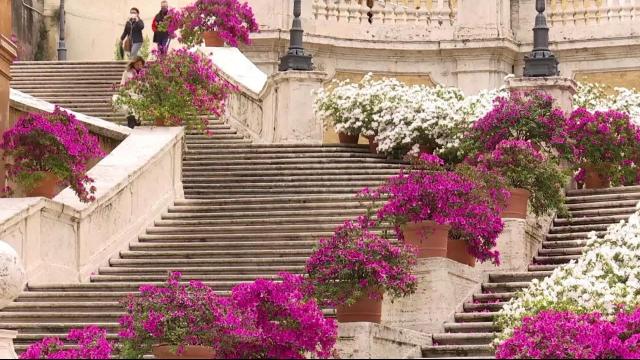 Spanish steps in bloom with color