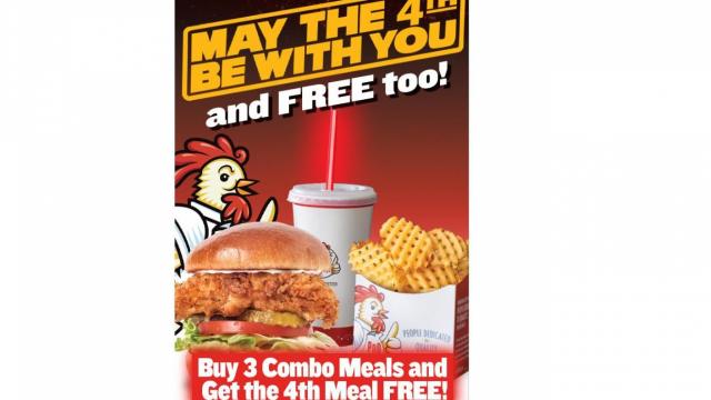 PDQ: Buy 3 Combo Meals, get 1 free on May 4