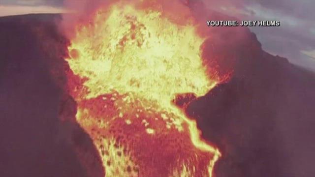 Drone crashes into erupting volcano