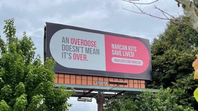 Wake Narcan billboard 