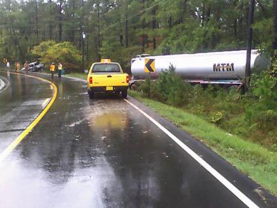 Gas tanker wreck near Selma