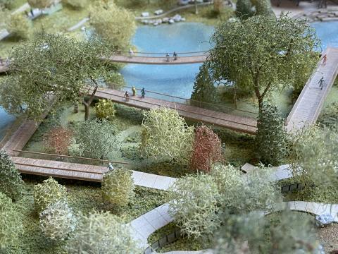 The 'Sky Walk' will be elevated around 10 to 12 feet over breathtaking botanical gardens below.