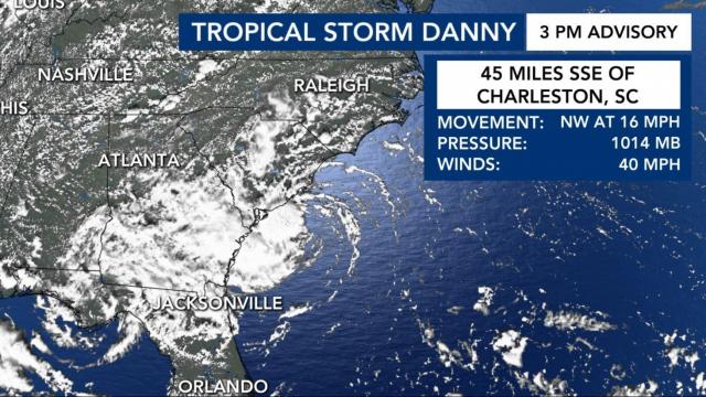 Tropical Storm Danny downgraded to tropical depression after making landfall