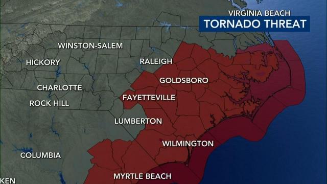 Many eastern North Carolina counties are now under a Tornado Watch from Tropical Storm Elsa.