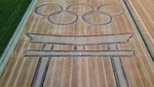 Italian land artist draws Olympic Rings into farmland