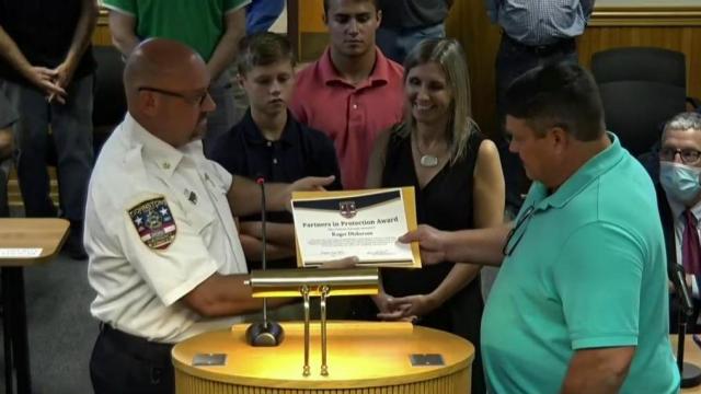 Johnston County man recognized for heroic efforts in saving family from house fire