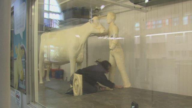 Cow sculpted from butter a hit at the Iowa State Fair