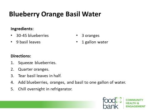 Blueberry Orange Basil Water Recipe (courtesy Food Bank of Central & Eastern North Carolina)