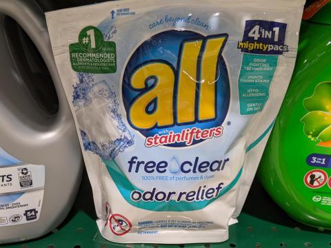 The All brand of laundry detergent only $1 with coupon at Harris Teeter 
