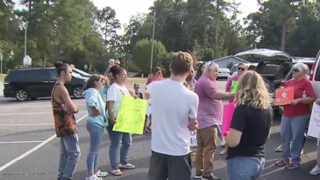 Twin anti-mask protests held at Orange, Harnett school board meetings 