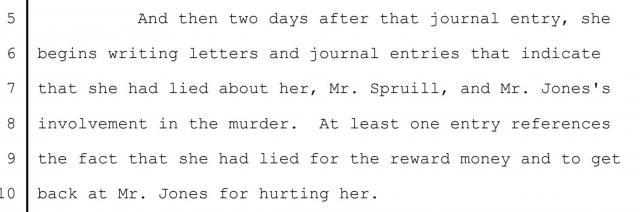 Excerpt from the Jones/Spruill Innocence Commission hearing transcript, page 880.