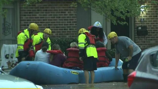 Raleigh townhome residents need water rescue after morning flooding