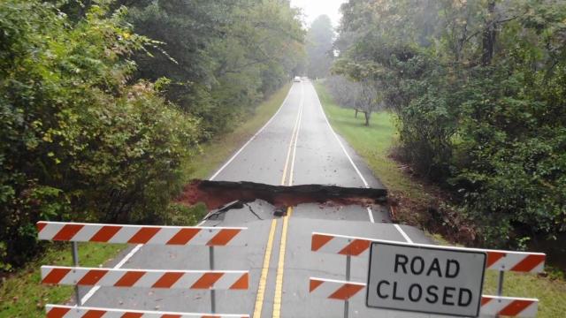 Sinkhole forms in Raleigh after heavy rains, flooding 