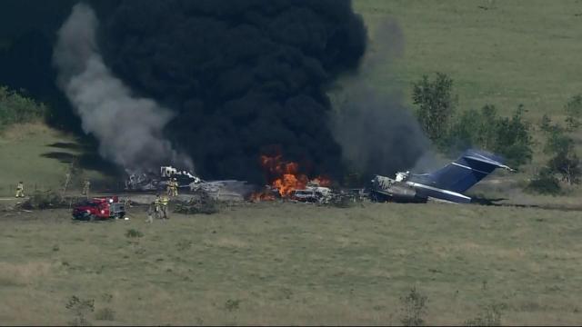 Texas private jet bursts into flames after takeoff