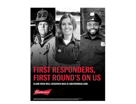 Budweiser offering First Responders a free beer through Nov. 4