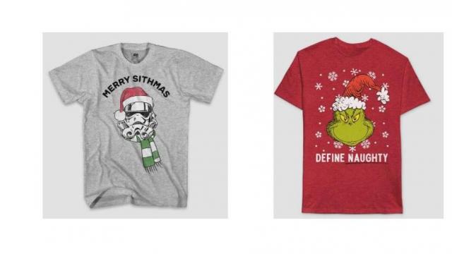 Holiday character, "ugly" and funny sweaters, t-shirts, joggers, dresses 30% off at Target