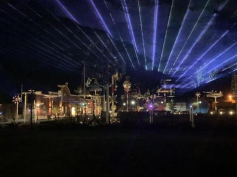 NC Christmas traditions: Laser light show at the Whirligig Park in Wilson, NC.